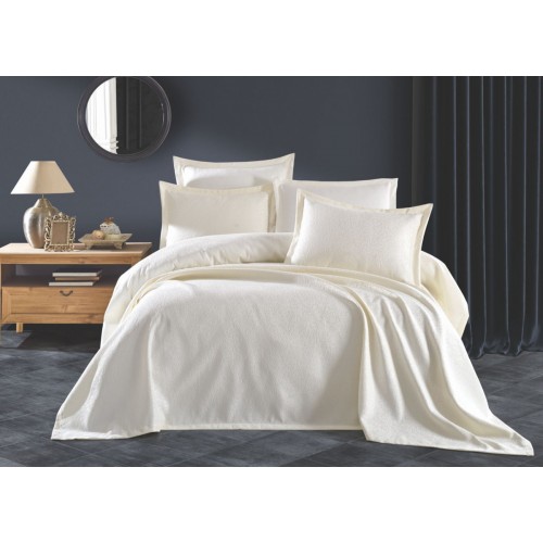 Покрывало EFOR (Gardines) с наволочками FLORANSA (240*260) кремовый KREM