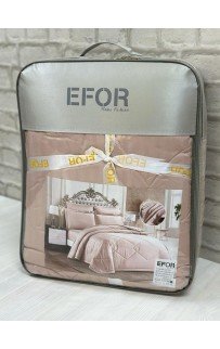 КПБ EFOR SATIN GULKURUSU с одеялом сухая роза евро