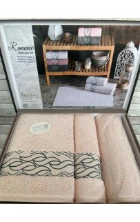 Набор полотенец EFOR из 3-х предметов (50*70;50*90;70*140) ROMANCE пудровый (pudra) Набор полотенец EFOR из 3-х предметов (50*70;50*90;70*140) ROMANCE пудровый (pudra)