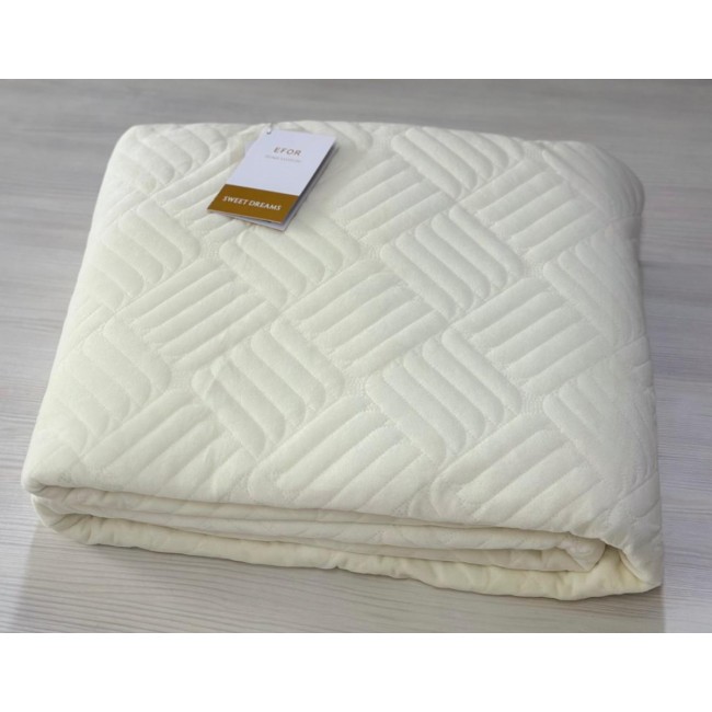 Покрывало COVERLET ПВХ велюр (220*240) кремовый KREM
