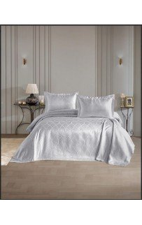 Покрывало EFOR Pique Bedspread SERENA (240*260) с наволочками серый GRI