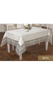 Скатерть EFOR SENA 160*220 прямоугольная крем (KREM) Скатерть EFOR SENA 160*220 прямоугольная крем (KREM)