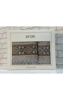 Набро полотенец EFOR из 2-х предметов (50*90.70*140) модель орнамент (серый) GRI