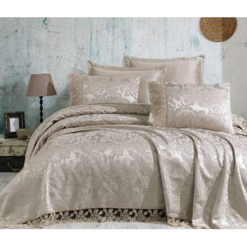 Покрывало EFOR (Gardines) с наволочками HELEN 240*260 бежевый BEJ