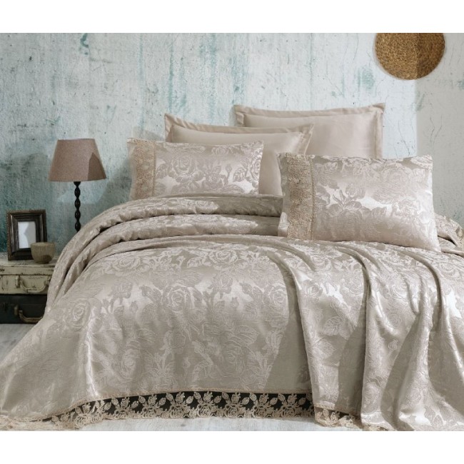 Покрывало EFOR (Gardines) с наволочками HELEN 240*260 бежевый BEJ