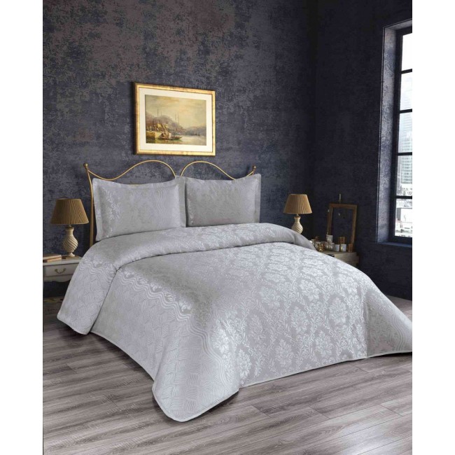 Покрывало EFOR Pique Bedspread NISA (240*260) с наволочками серый GRI