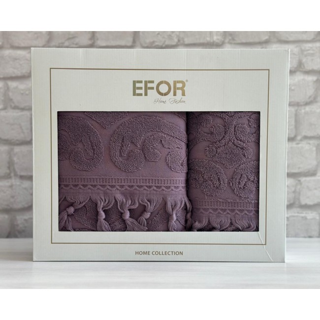 Набор полотенец EFOR из 2-х предметов (50*90.70*140) модель VASE NEW COTTONI (сирень) MOR Набор полотенец EFOR из 2-х предметов (50*90.70*140) модель VASE NEW COTTONI (сирень) MOR