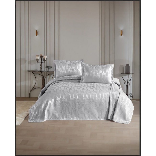 Покрывало EFOR Pique Bedspread MELISA (240*260) с наволочками серый GRI