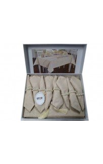 Скатерть EFOR GRANITO 160*220 8 салф ранер (капучино)