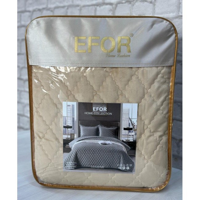 Покрывало ПВХ велюр (240*260) с наволочками капучино CAPI модель 2