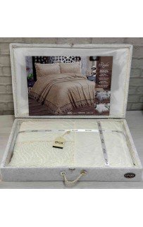 Покрывало EFOR в сундучке ROJDA 240*260 с наволочками 2 шт.(50*70) кремовый (KREM)