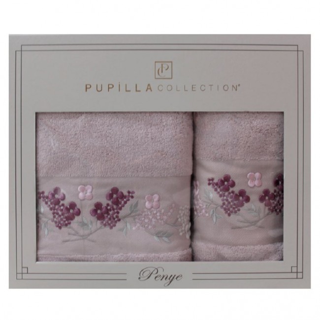 Набор полотенец Pupilla EVA хлопок (2 шт) (50*90,70*140) букет цветов сухая роза