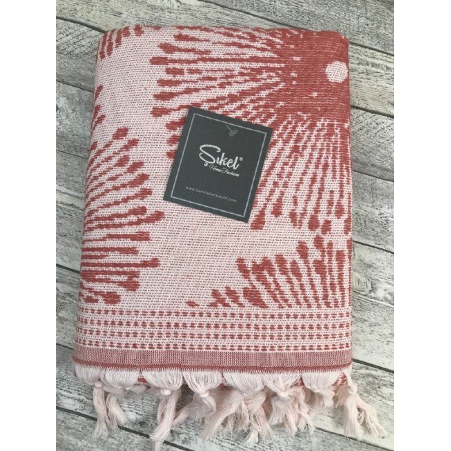 Пляжное полотенце пештемаль 100% хлопок Liya красный (100*150)