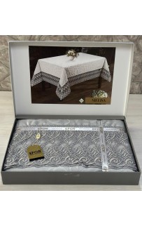 Скатерть EFOR MELISA 160*220 прямоугольная серый GRI