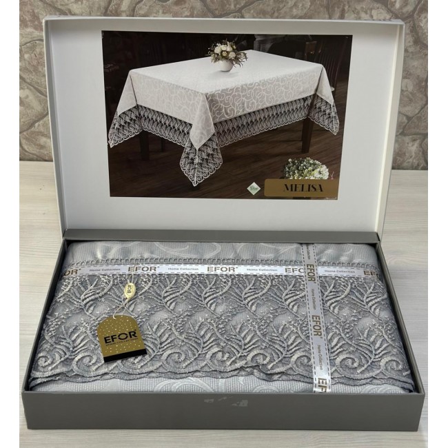 Скатерть EFOR MELISA 160*220 прямоугольная серый GRI