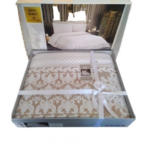 Покрывало EFOR SONIL BUKET 240*260 с наволочками (60*80) кофейный