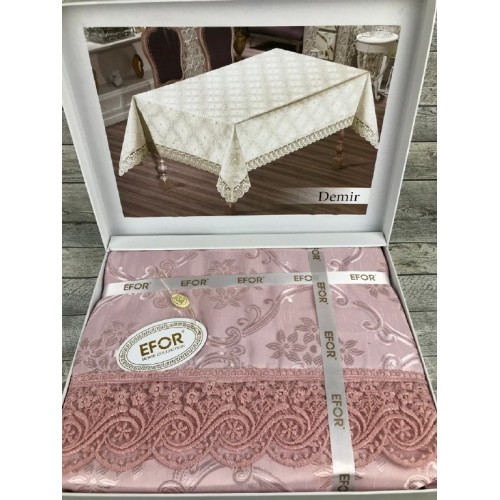 Скатерть EFOR DEMIR 160*220 прямоугольная пудровый
