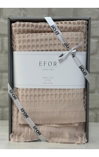 Набор вафельных полотенец EFOR из 2-х предметов (50*90 и 70*140) WAFFLE св-беж A.BEJ коробка