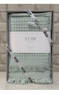 Набор вафельных полотенец EFOR из 2-х предметов (50*90 и 70*140) WAFFLE минтоловый MINT коробка