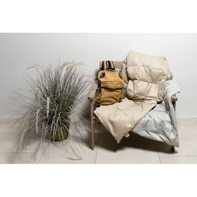 Дорожный плед – одеяло пуховый Travel Plaid Grass grey-beige 140х200