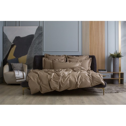 Постельное белье Caramel Beige Allure Grass Полуторный простыня на резинке