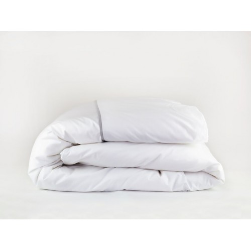 Пододеяльник "НОБИЛИС" белый с жемчужной узкой отделкой 200x200, GERMAN GRASS