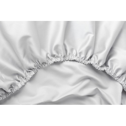 Простыня на резинке хлопок "АЛЛЮР" пепельный серый 140x200x40, GERMAN GRASS