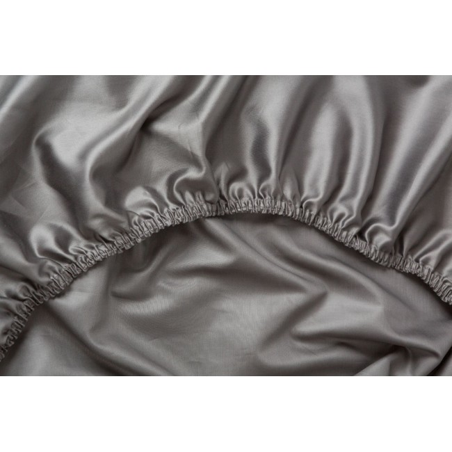 Простыня на резинке хлопок "АЛЛЮР" графит 160x200x40, GERMAN GRASS