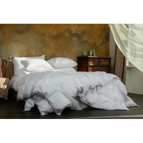 Подушка пуховая "ПРИССЕЛЬ" в жаккардовом хлопковом сатине, средняя 50x90, GERMAN GRASS