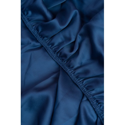 Простыня на резинке тенсель "БРИЛЛИАНТ" синий 160x200x40, GERMAN GRASS