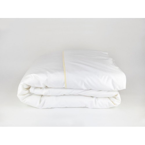 Пододеяльник "НОБИЛИС" белый с медовой узкой отделкой 150x200, GERMAN GRASS