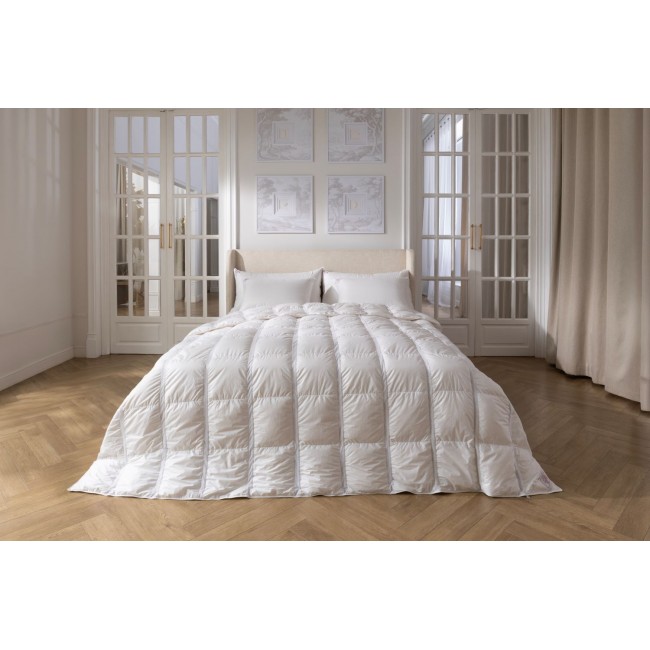 Одеяло пуховое "РОЯЛ БАЛАНС" кассетное с дышащими вставками, всесезонное 200x200, GERMAN GRASS