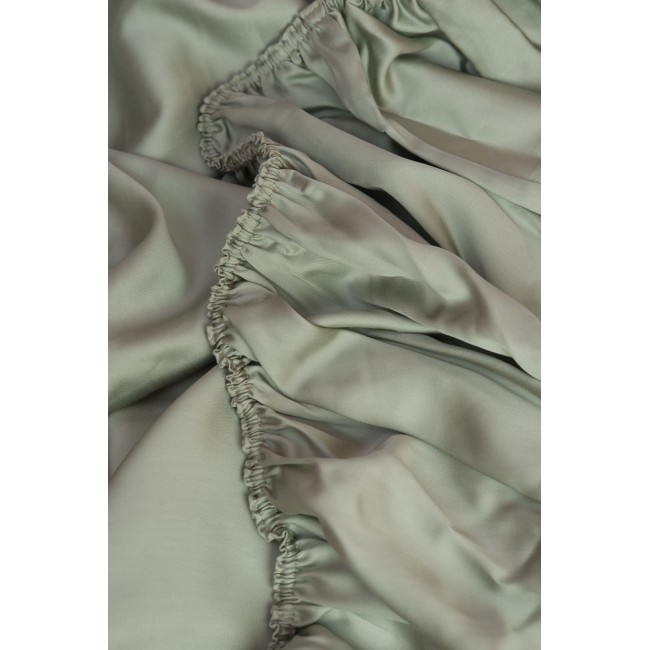 Простыня на резинке тенсель "БРИЛЛИАНТ" оливковый 180x200x40, GERMAN GRASS