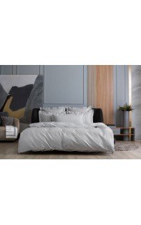 Простыня на резинке хлопок "АЛЛЮР" пепельный серый 200x200x40, GERMAN GRASS