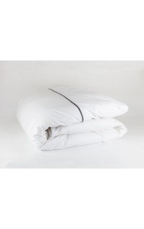 Пододеяльник "НОБИЛИС" белый с серой узкой отделкой 150x200, GERMAN GRASS