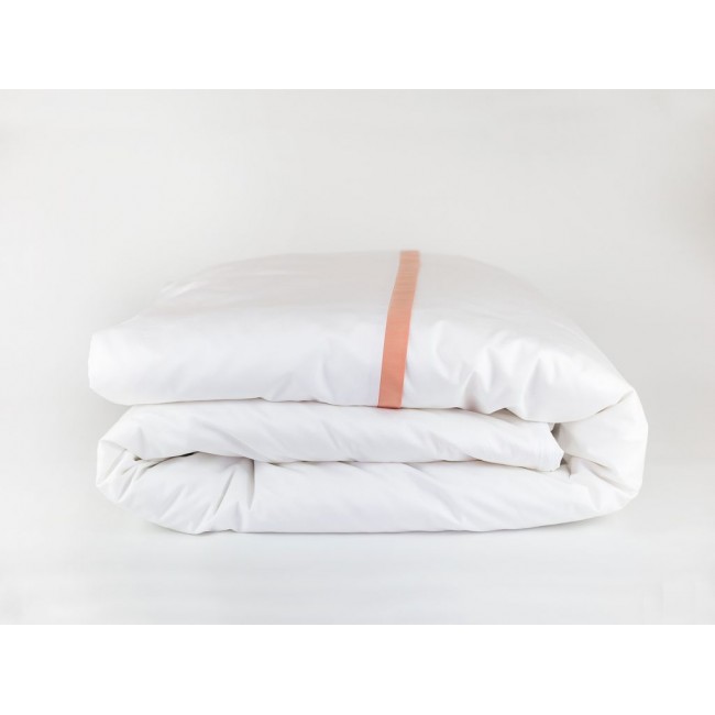 Пододеяльник "НОБИЛИС" белый с розовой отделкой 200x200, GERMAN GRASS