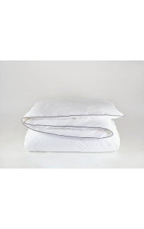 Пододеяльник "НОБИЛИС" белый с серым кантом 200x200, GERMAN GRASS