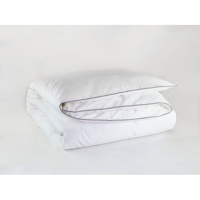 Пододеяльник "НОБИЛИС" белый с серым кантом 200x200, GERMAN GRASS