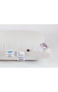 Подушка пуховая "КВИНЕЛЬ" высокая в египетском хлопке, упругая 50x70, GERMAN GRASS