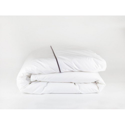 Пододеяльник "НОБИЛИС" белый с серой узкой отделкой 200x220, GERMAN GRASS