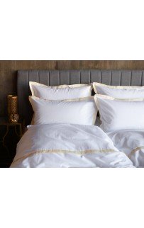 Пододеяльник "НОБИЛИС" белый с медовой отделкой 200x220, GERMAN GRASS