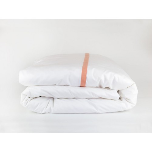 Пододеяльник "НОБИЛИС" белый с розовой отделкой 200x220, GERMAN GRASS