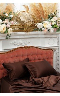 Наволочка "БЛИССЕН" цвет шоколадный коричневый 50x70 (1шт), GERMAN GRASS