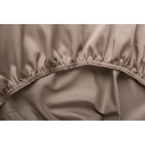 Простыня на резинке хлопок "АЛЛЮР" молочный шоколад 180x200x40, GERMAN GRASS