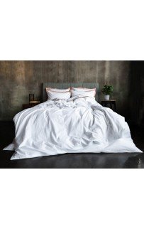 Пододеяльник "НОБИЛИС" белый с розовой отделкой 150x200, GERMAN GRASS