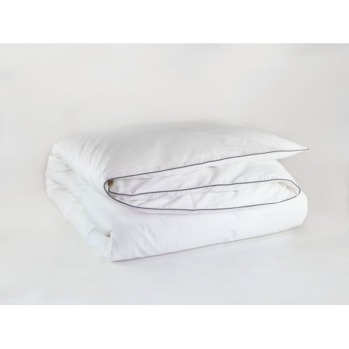 Пододеяльник "НОБИЛИС" белый с серым кантом 150x200, GERMAN GRASS