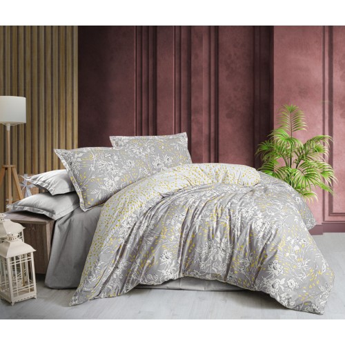 Постельное белье "Sarev Bazaar"ранфорс 1,5 спальн."AMANDA" v1 Gri (Акция)