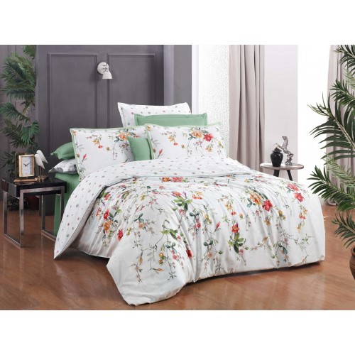 Постельное белье "Sarev"сатин семейное N141 ALYONA v1/Yesil