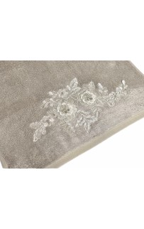 Набор полотенец Карвен "FLOWERS"гипюр с кружевом,бамбук 30*50/50*90/70*140 HS1717 v1 bej/бежевый