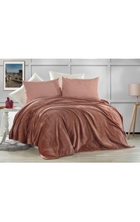 Плед KARVEN Super Soft "VIGAN" 160*220 п/э 1.5 спальный Р 941сухая роза (Акция)